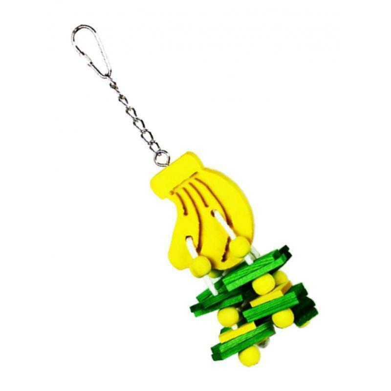 Safe Pet Wooden Chew Toys Non-toxic Cage Hanging Toys For Birds Banana