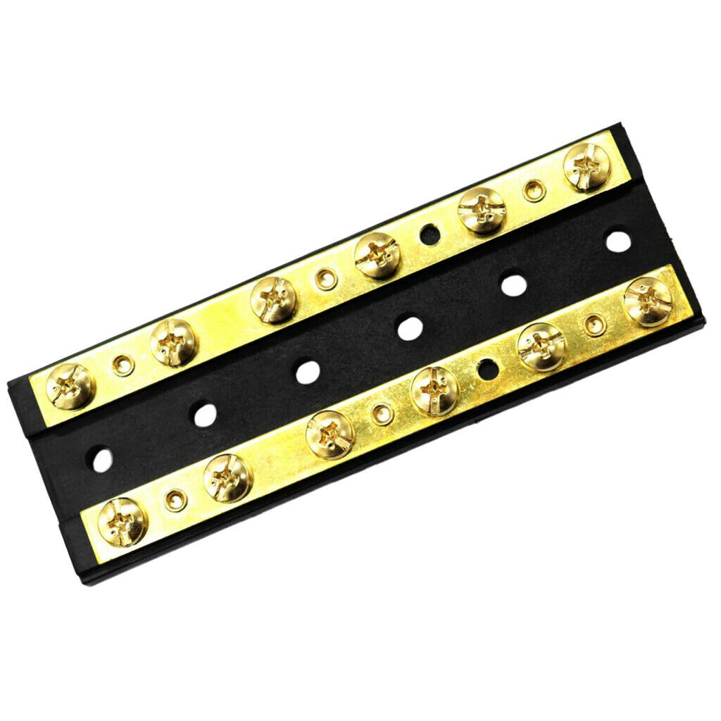 Boat Marine Terminal Block with Dual 6 Stud Bus Bars 8-32 Screw Terminals