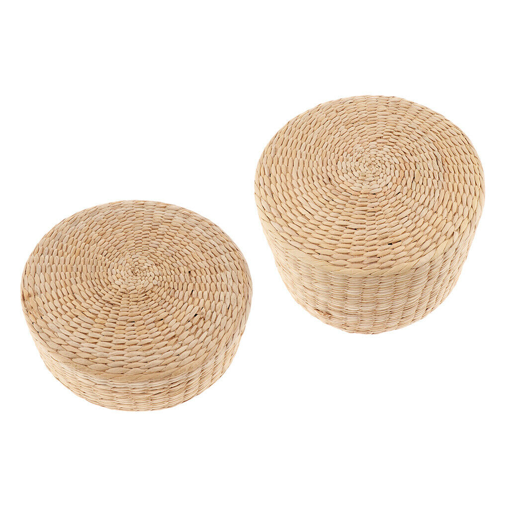 2pcs Straw Cushion Meditation Buckwheat Floor Seat Cushion for Relaxation