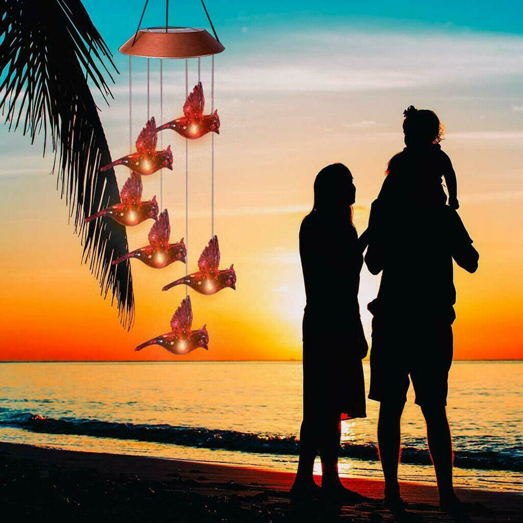 LED Solar Powered Wind Chime Light Home Yard Garden Patio Hanging Decor