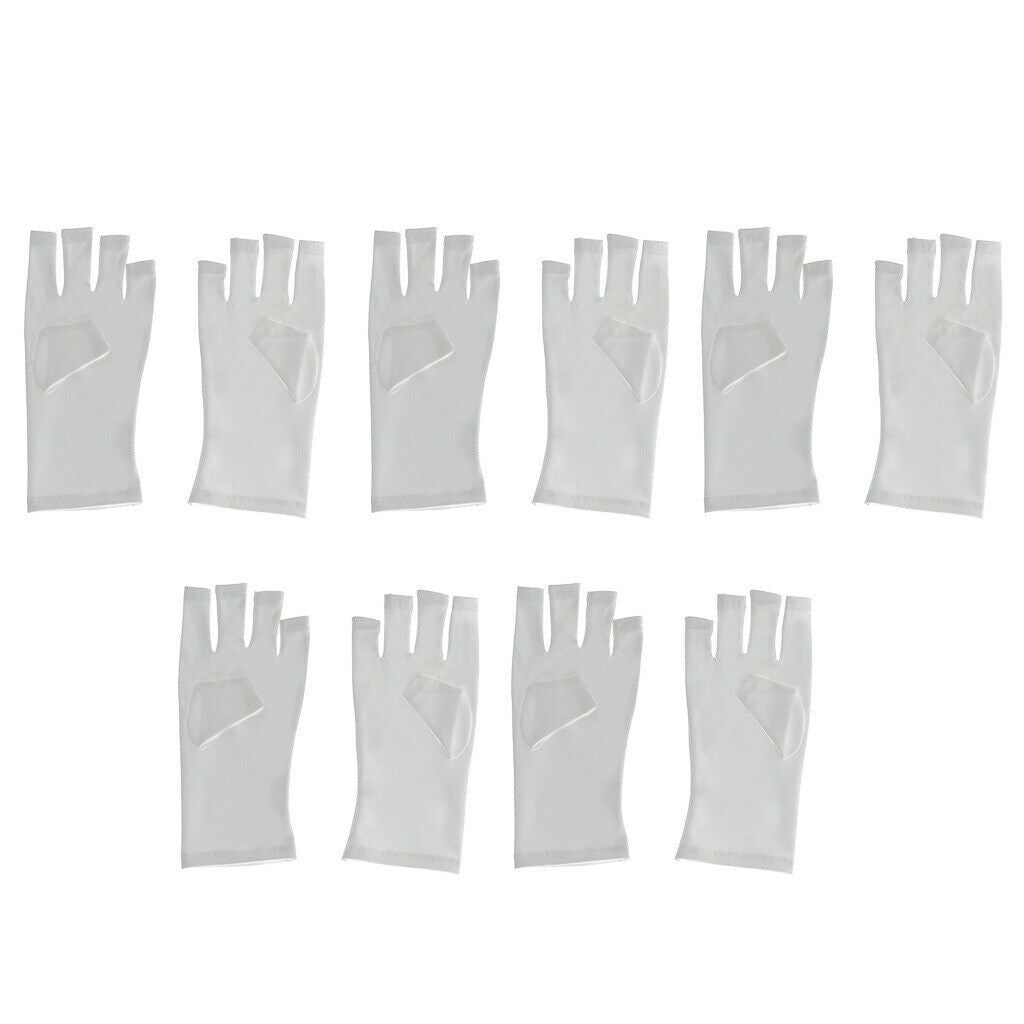 5 Pairs Fabric Anti UV Manicure Protection Gloves for Gel Polish LED Lamp