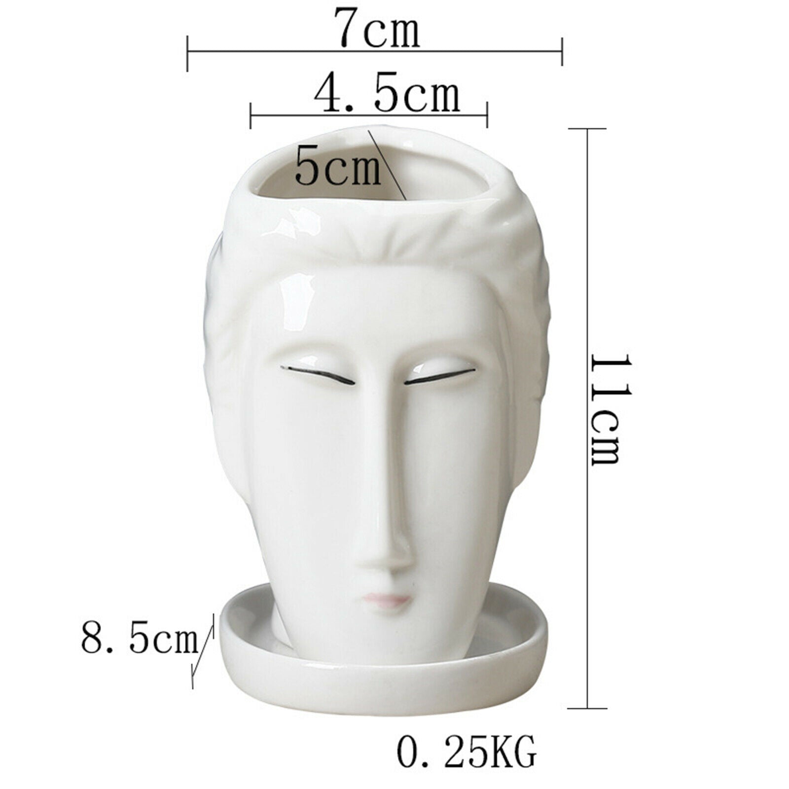 2X Portrait Face Head Vase Planter Garden Plant Pot Art Flowerpot Decoration