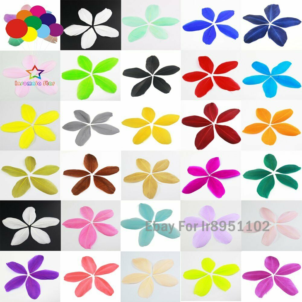 100 Pcs / Lot 5-7 cm Small Round head Floating Goose Feathers Fruit green New