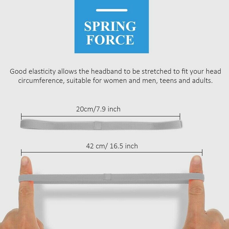 4 Pcs Thick Non-Slip Elastic Sport Headbands Hair Headbands,Exercise Hair and W5