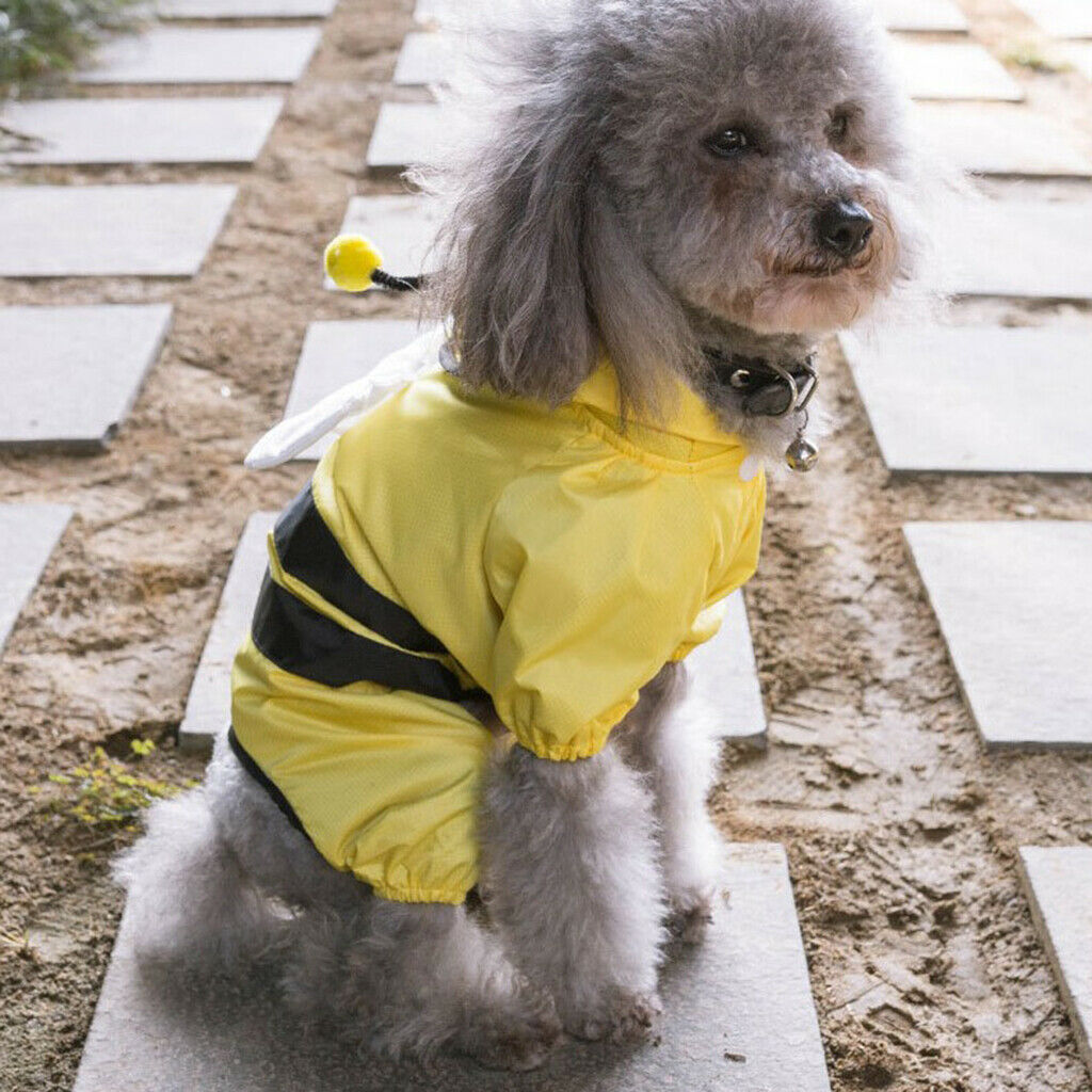 Bright Yellow Small & Middle Dog Raincoat Pet Rain Poncho Dog Pet Rainwear S