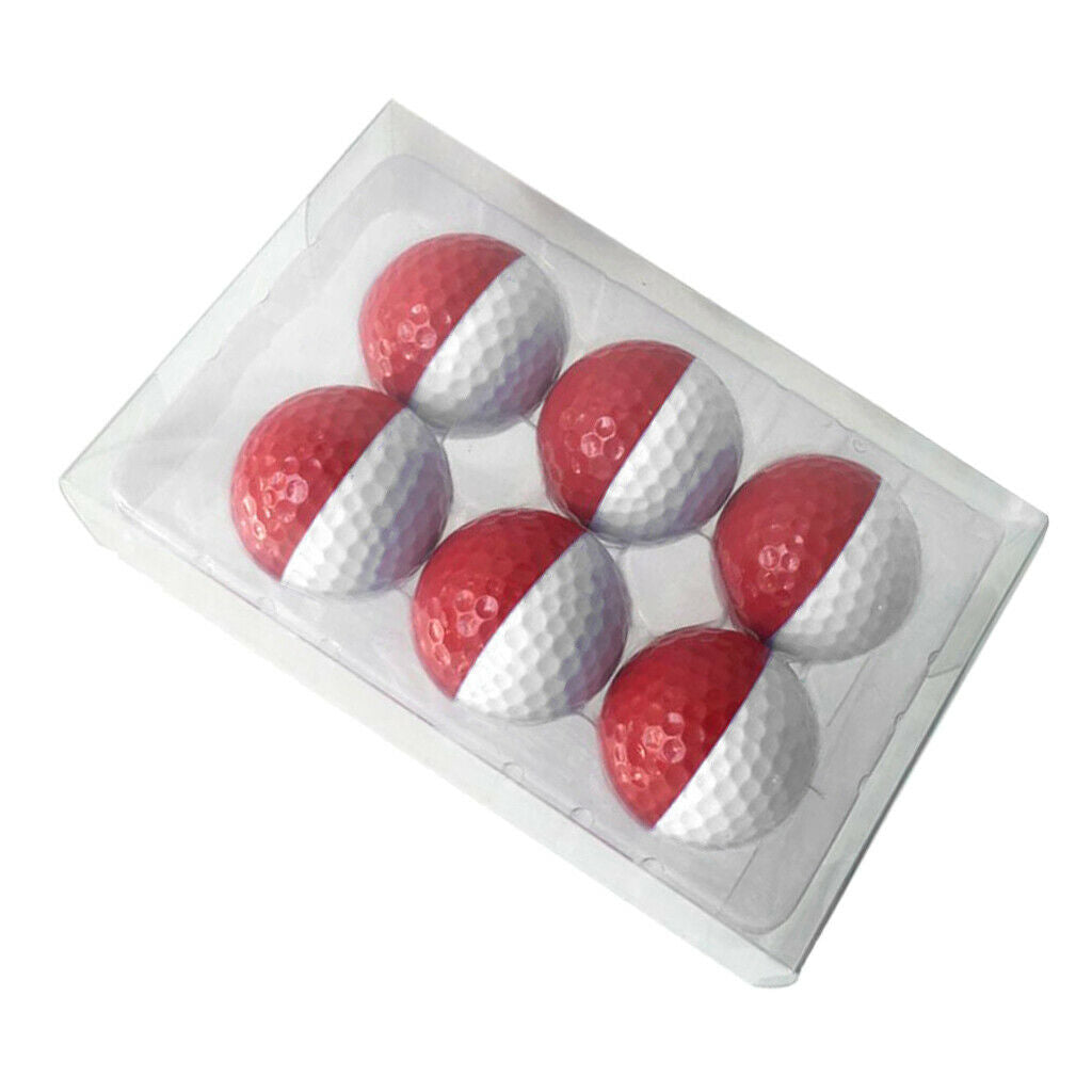6pcs Golf Ball for Match Practice Play Golfer Gift Red White