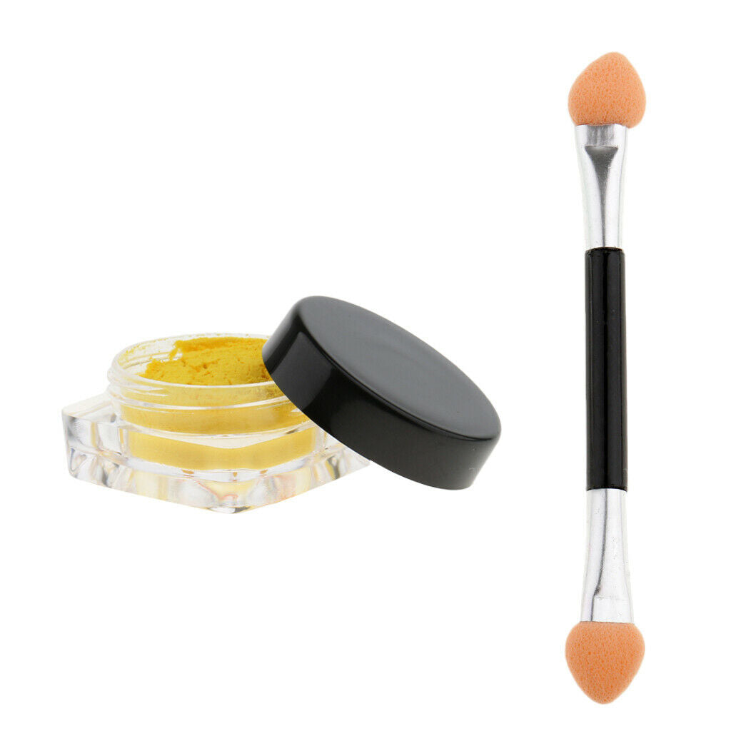 1g Temperature Color Change Nail Polish Pigment Dust Powder+Brush Yellow
