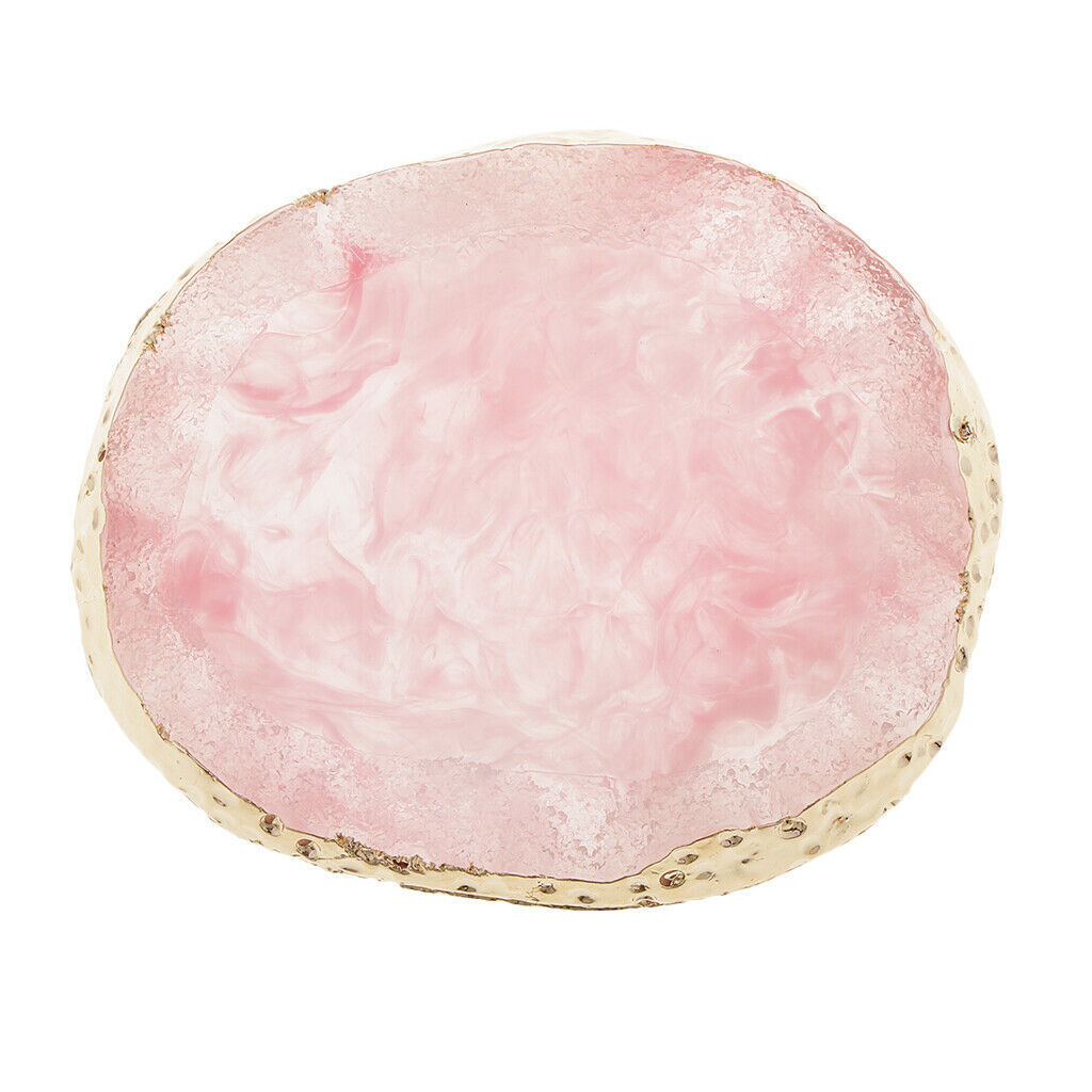 2x Imitation Agate Color Mixing Plate Jewelry Display Pad Coaster Mats Pink