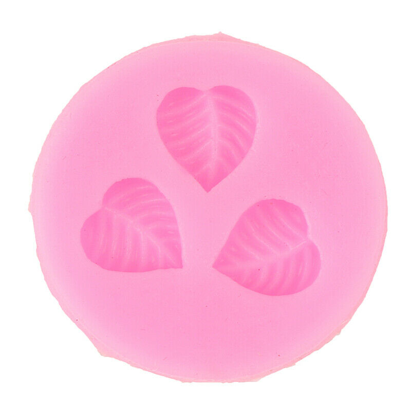 Three Little Leaves Shape Design Fondant Chocolate Silicone Mold DIY Cake.l8