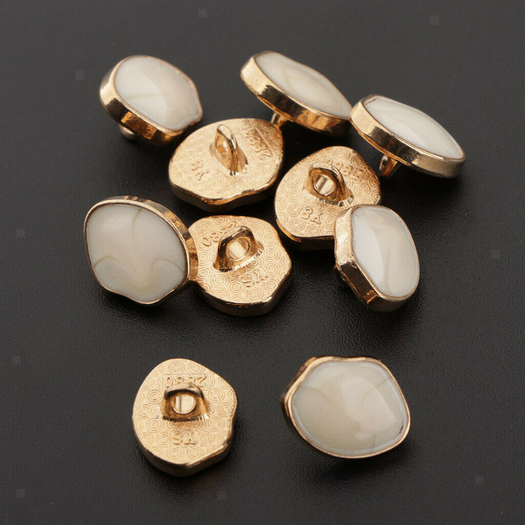 10x Shaft Buttons Enamel Shank Buttons Metal Button, Special Shape for Clothes,