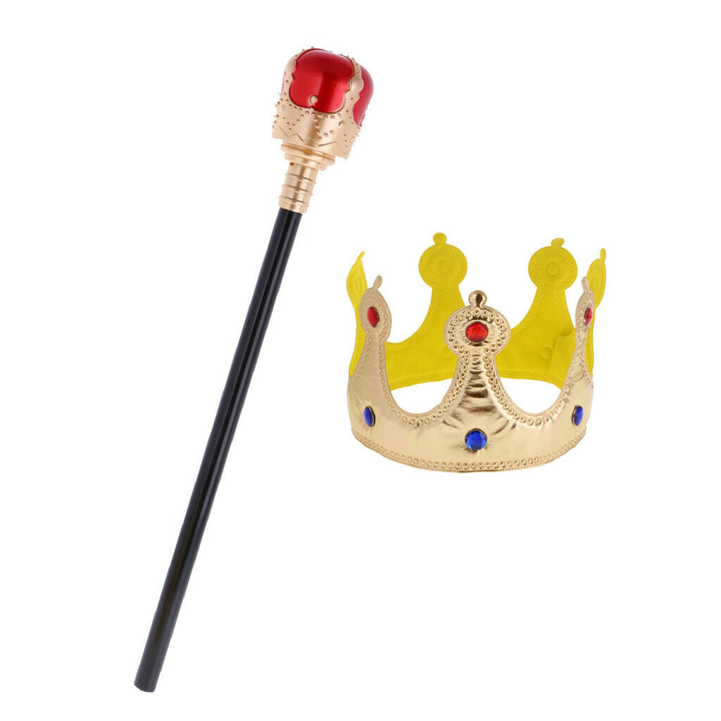 Royal Crown + Scepter Kids Fairy Tale Empress Costume Accessories Party Toys