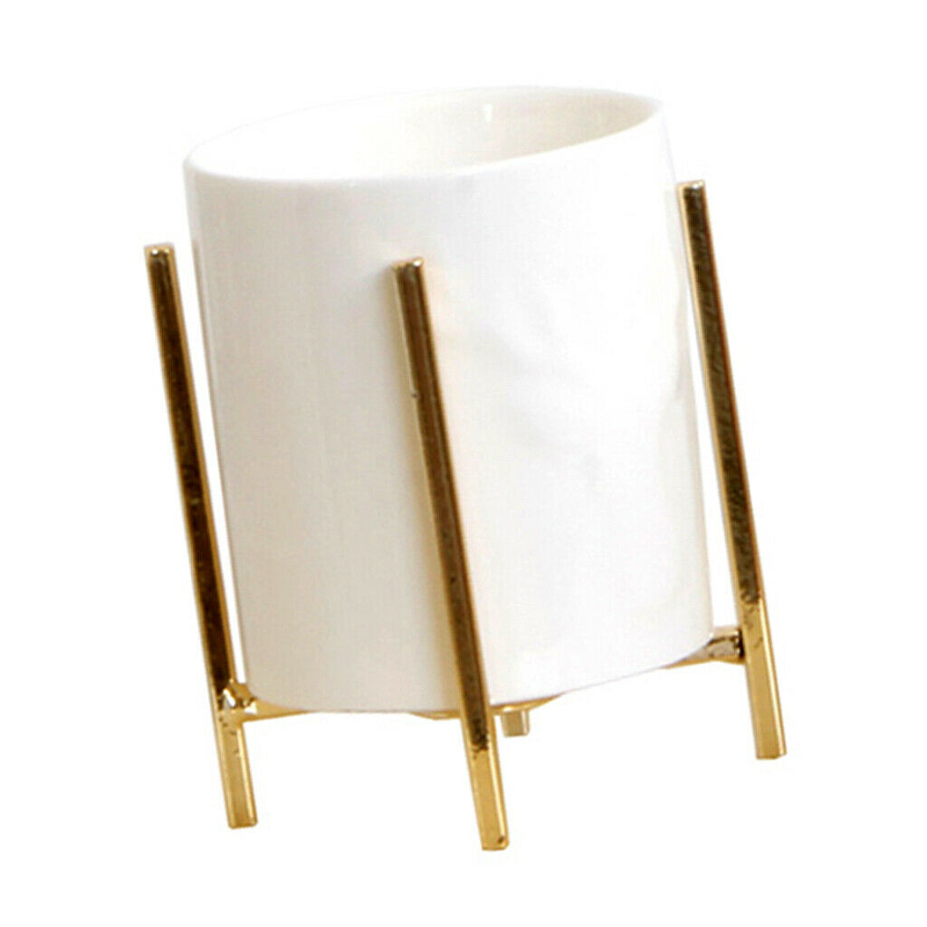 Nordic Style Tabletop Storage Makeup Brush Jewelry Holder w Golden Rack L