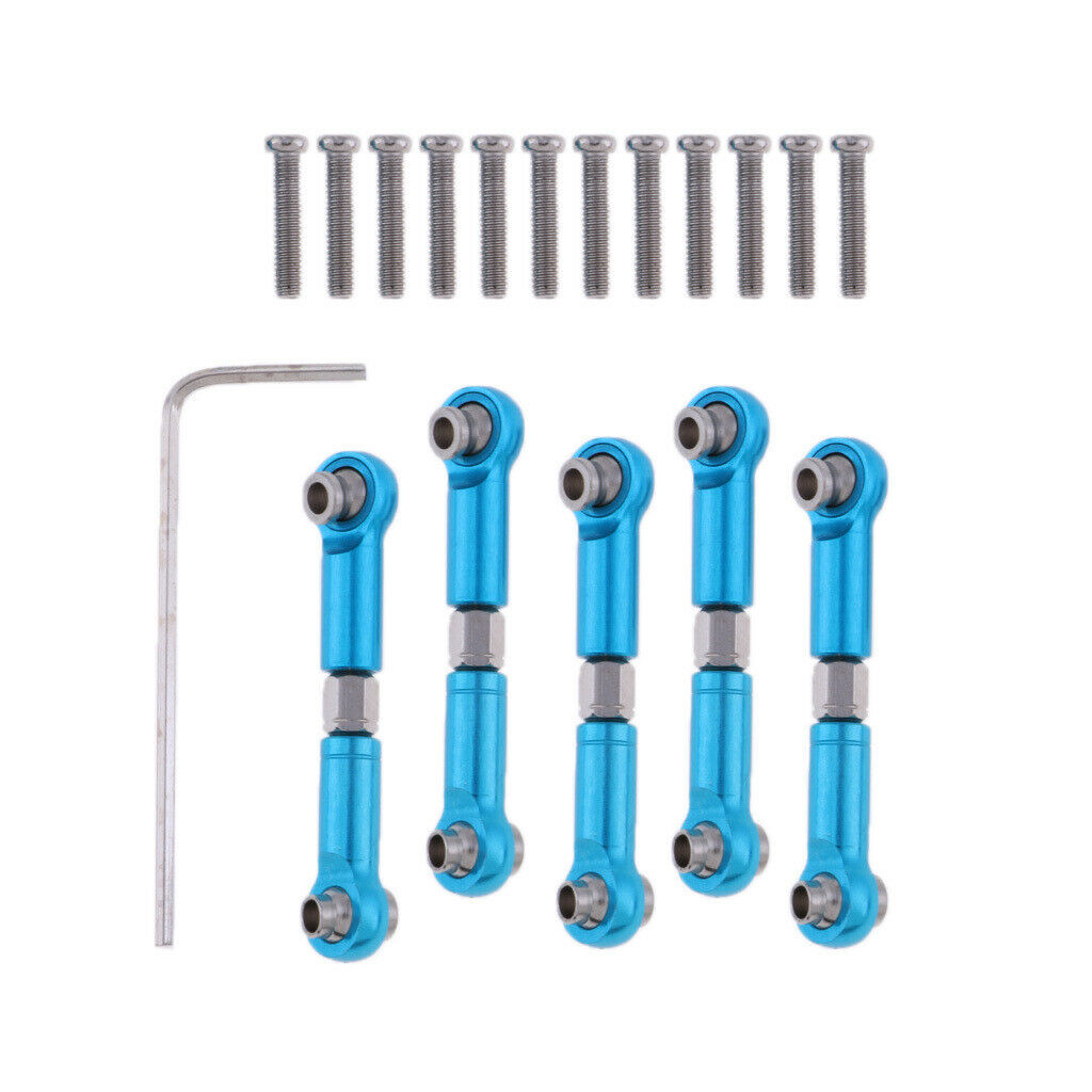 Set of 6 Adjustable Metal Tie Rods Steering Servo for WLtoys A959