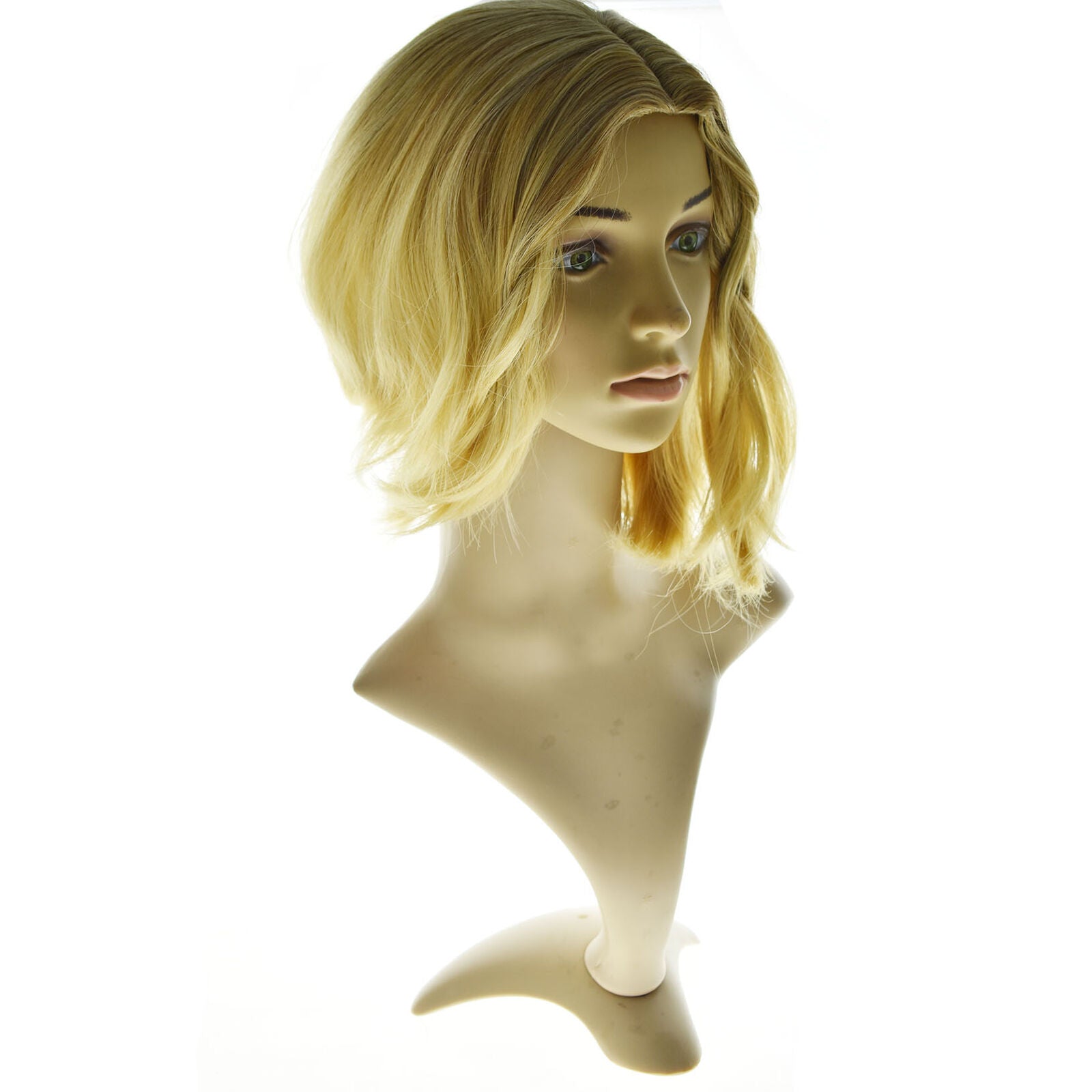 Women Charming Real Natural Bob Wig Short Straight Blonde Hair Wigs For Party