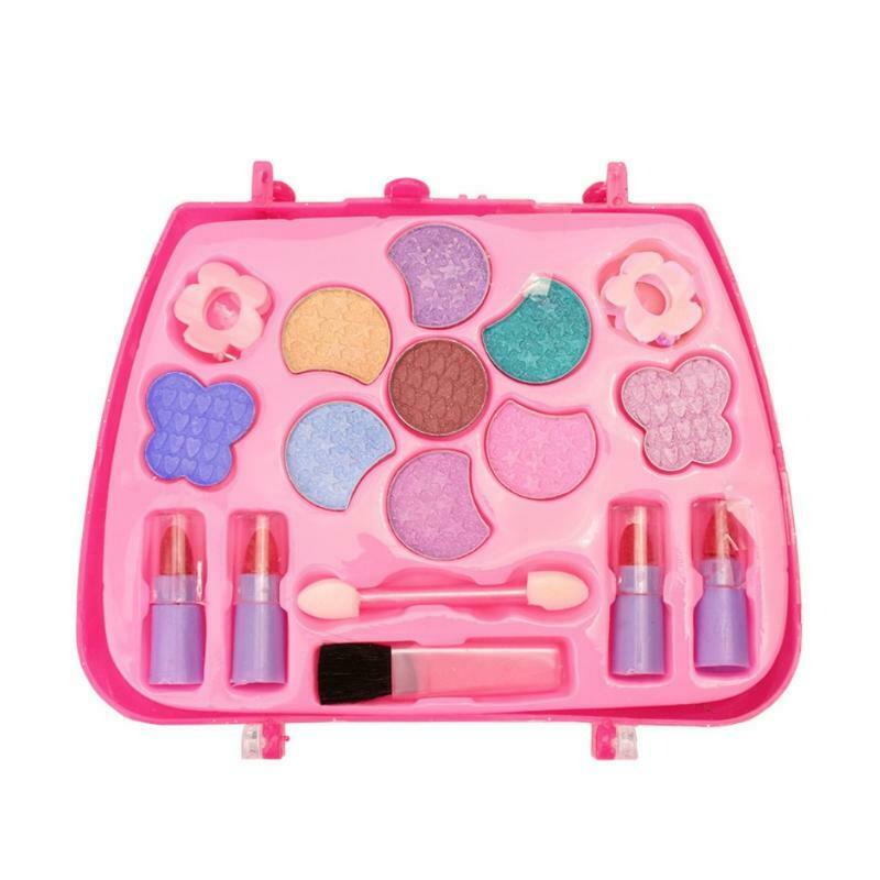 Safe Non Toxic Children Girl Princess Makeup Set Eyeshadow Lipstick Brush Kit