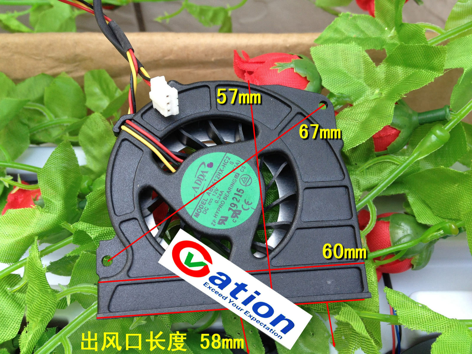 For ADDA 6013 6CM Blower Turbine Centrifugal Fan 12v 0.24A AB0612HX-HC2