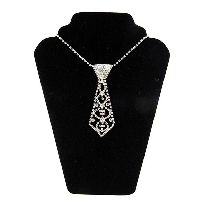 Wonderful Women Sexy Bling Rhinestone Neck Tie Necklace Wedding Bridal Par.l8
