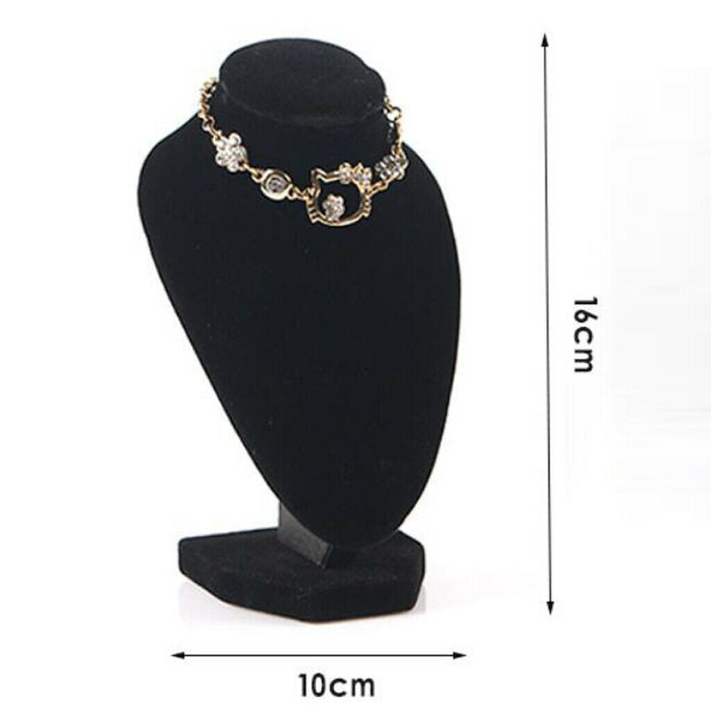 2 Pieces Store Home Velvet Necklace Bust Jewelry Pendant Rack Display Stands