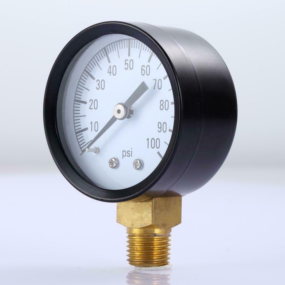 100 PSI 0.25in Air Pressure Gauge Meter Hydraulic Tester Dial Manometer @