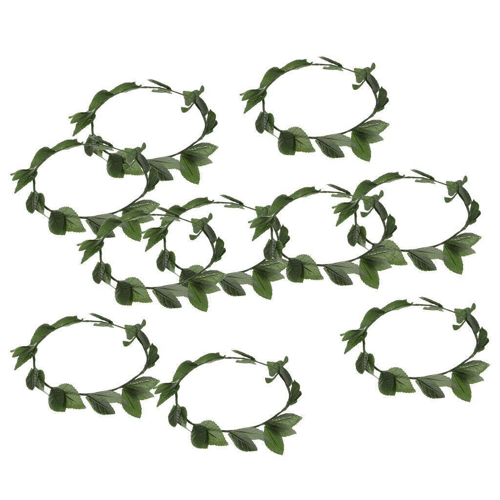 Set of 10pcs Fashion Plastic Green Leaf Roman Greek Goddess Laurel Wreath