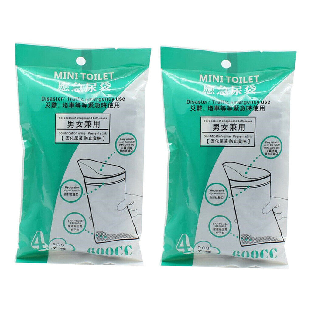 8x Disposable Urine Bags Car Toilet Emergency Travel Traffic Jam Pee Bags