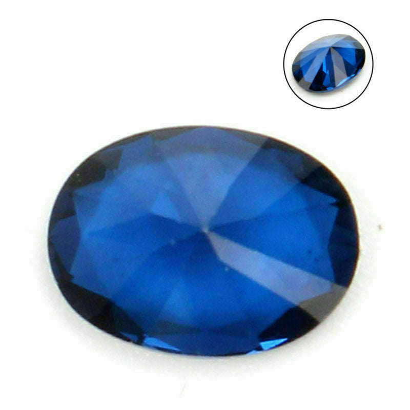 6mm x 8mm Artificial Spinel Natural Blue Sapphire Round Faceted Loose Stones
