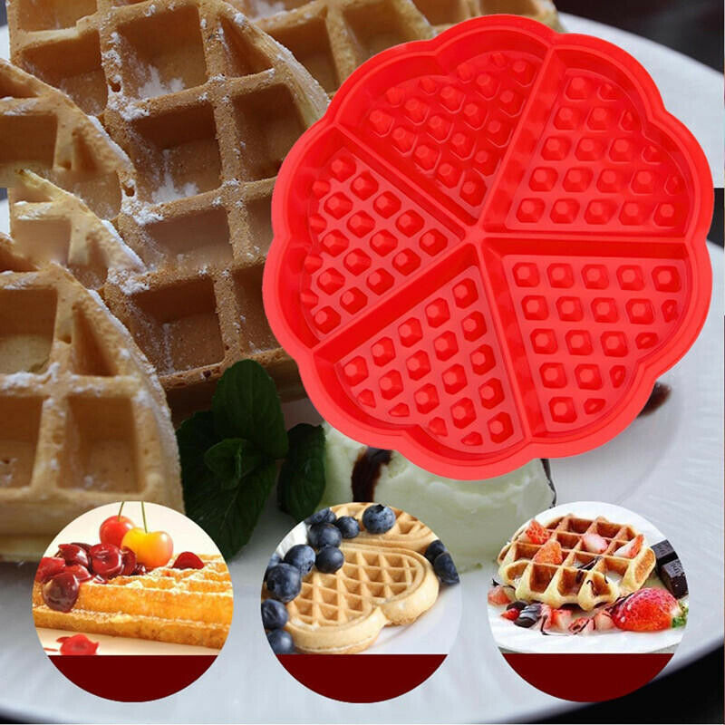 Baking Heart Shape Silicone Waffle Mold Cake Mould Non-stick Kitchen Bake.l8