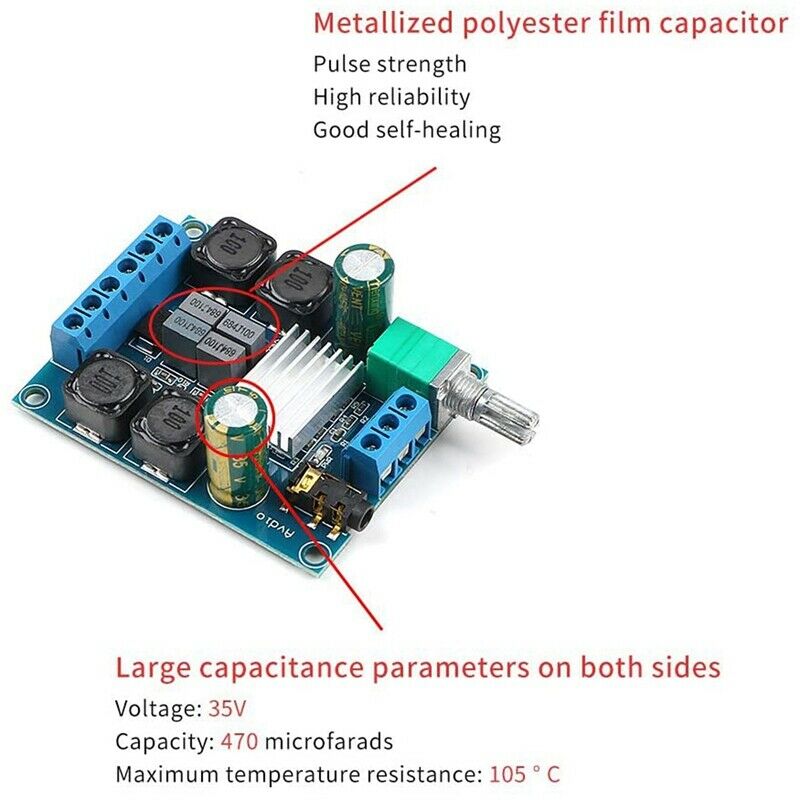2Pcs Digital Amplifier Board,TPA3116D2 Two-Channel Stereo High Power Digital SF9