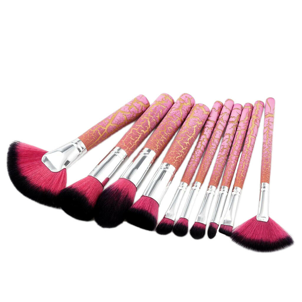 10 Pieces Wood Handle Cosmetic Makeup Brush Powder Foundation Eyeshadow Set