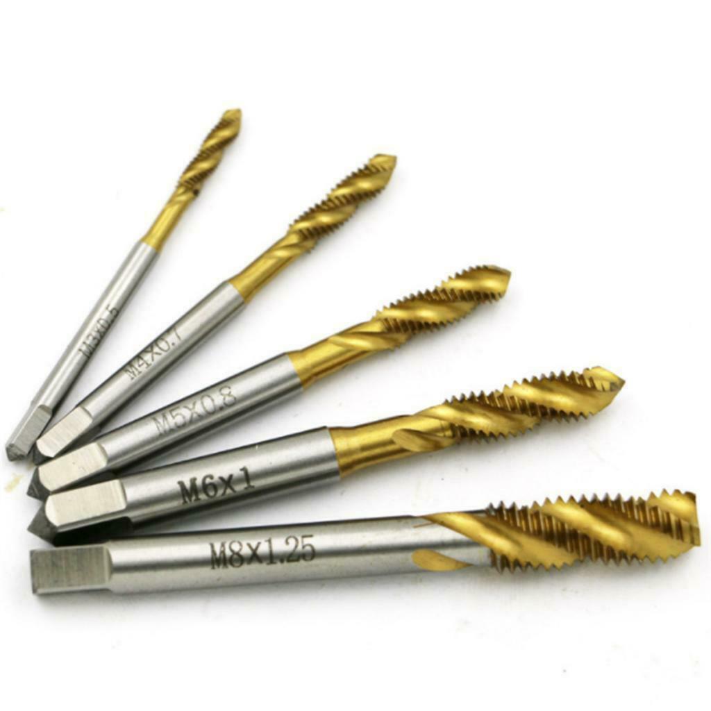5 Pieces 6542 High Speed Metal M3 M4 M5 M6 M8 Hand Screw Thread Tap Set