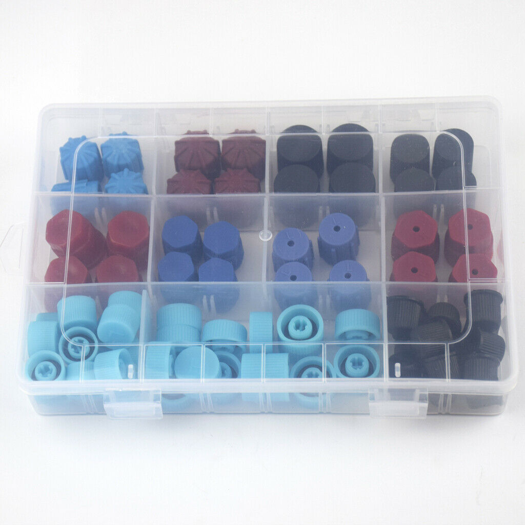 77 Pieces A/C Air Conditioning Service Charging Port Service Caps R134a High Low
