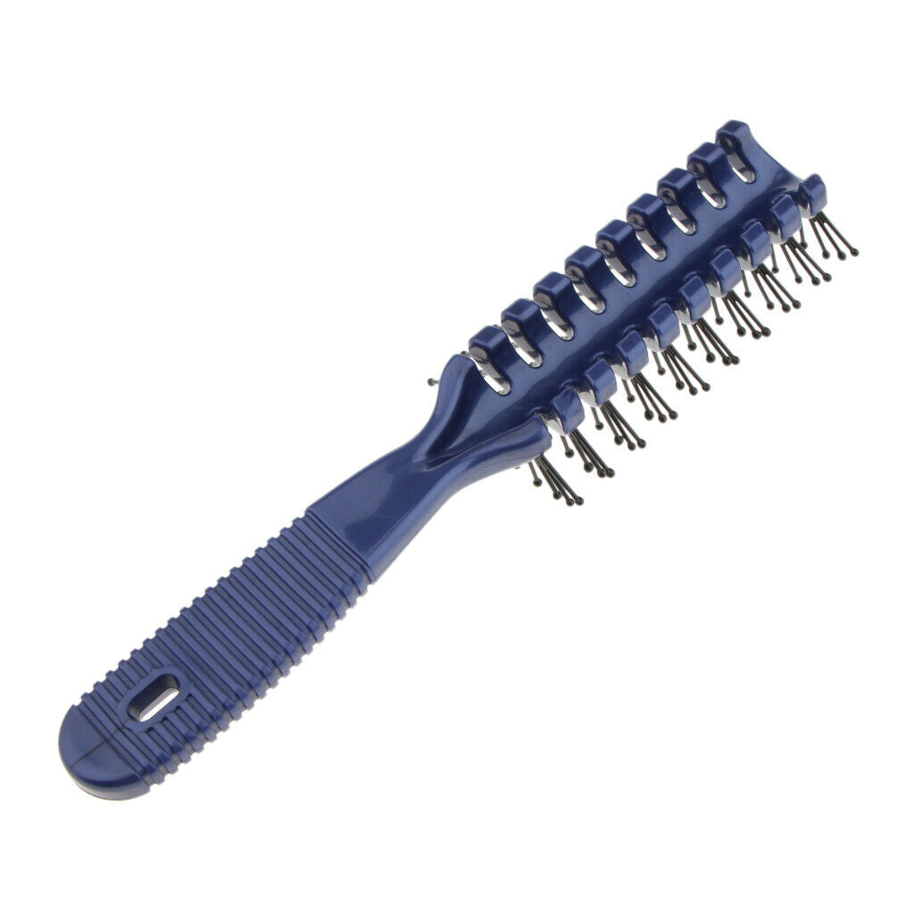 Plastic Styling Hair Brush Ribs Comb Anti-Static Salon Curly Hair Brush Blue
