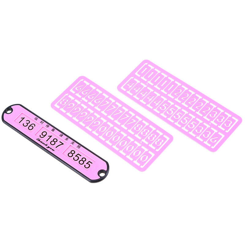 Pink Temporary Car Parking Card phone Number Plate Suction Cup