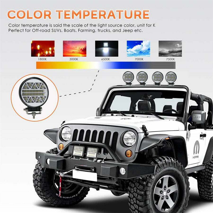 2Pcs 340W 34000LM LED Work Light Flood Spot Beam Offroad 4WD Driving Fog Lamp