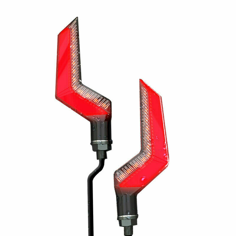 Pair 12V Motorcycle Bike LED Chip Red DRL Yellow Turn Signal Light Warning Light