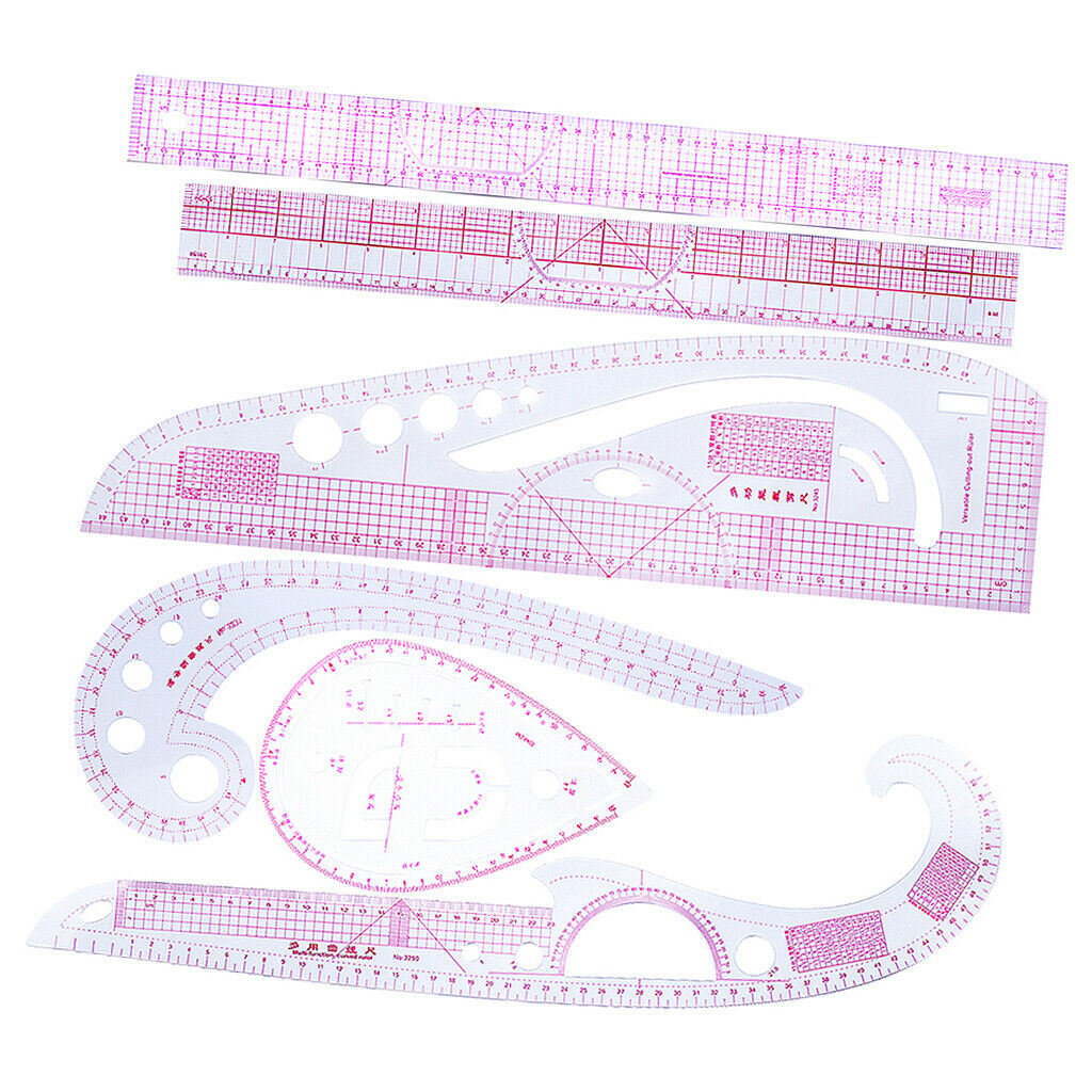 6 Style Fashion Ruler Set  French Curve Rulers Pattern Grading Rulers Design