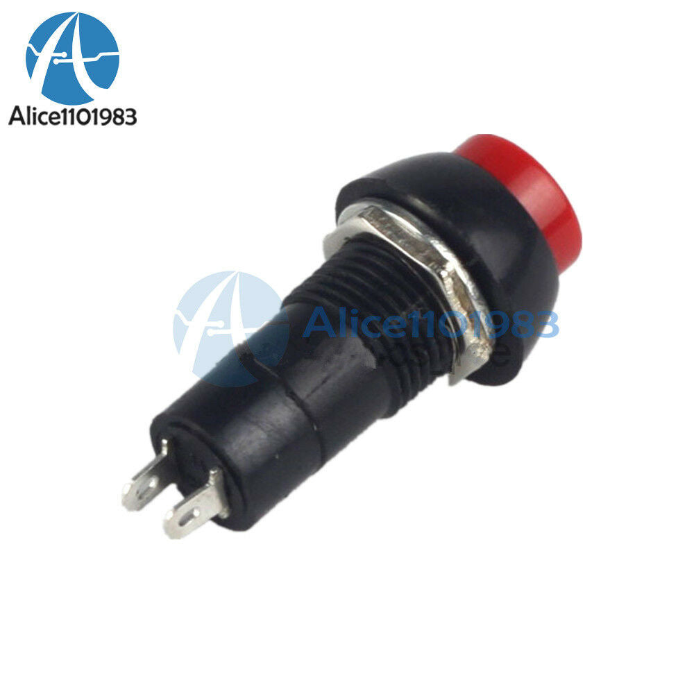 5PCS12mm 250V 3A Red Push Button Switch PBS-11B No Self-Lock ON/OFF Lock