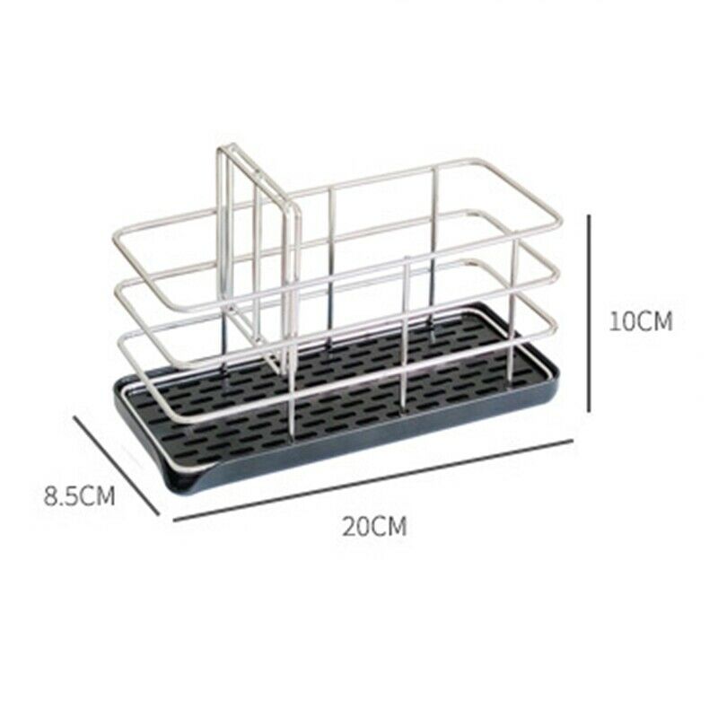 Kitchen Sink Caddy Organizer Stainless Steel Sponge Soap Brush Holder with DL9X7