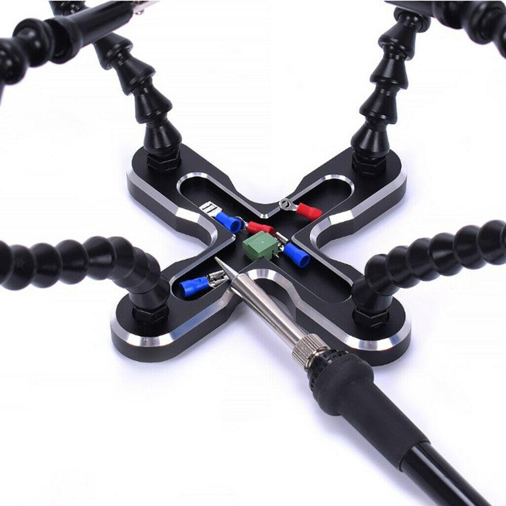 Helping Hand Soldering Third Hand Flexible 4 Arm 360° Rotary Station Black
