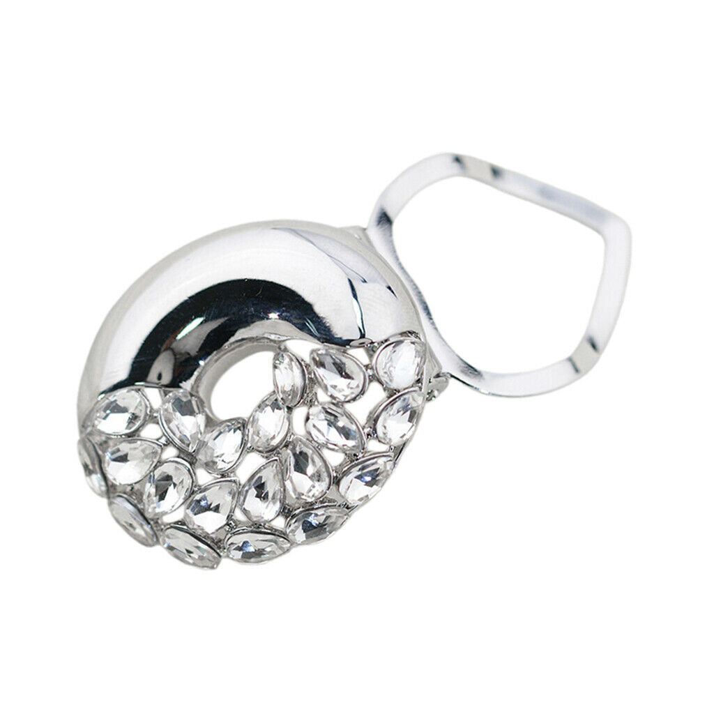 Ladies Fashion Round Rhinestone Scarf Buckle Holder Scarf Clip Jewelry