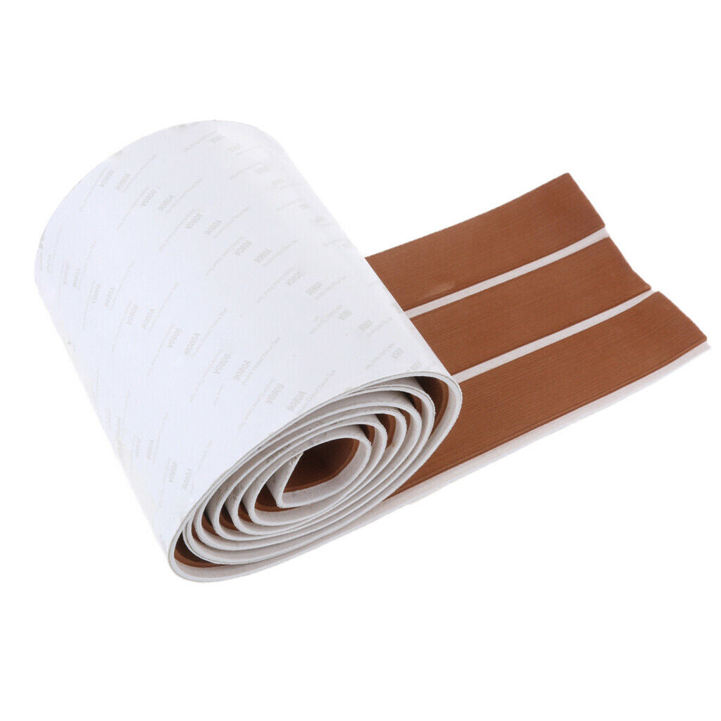 Marine Yacht Flooring EVA Foam Teak Decking Sheet Light Brown White Stripe