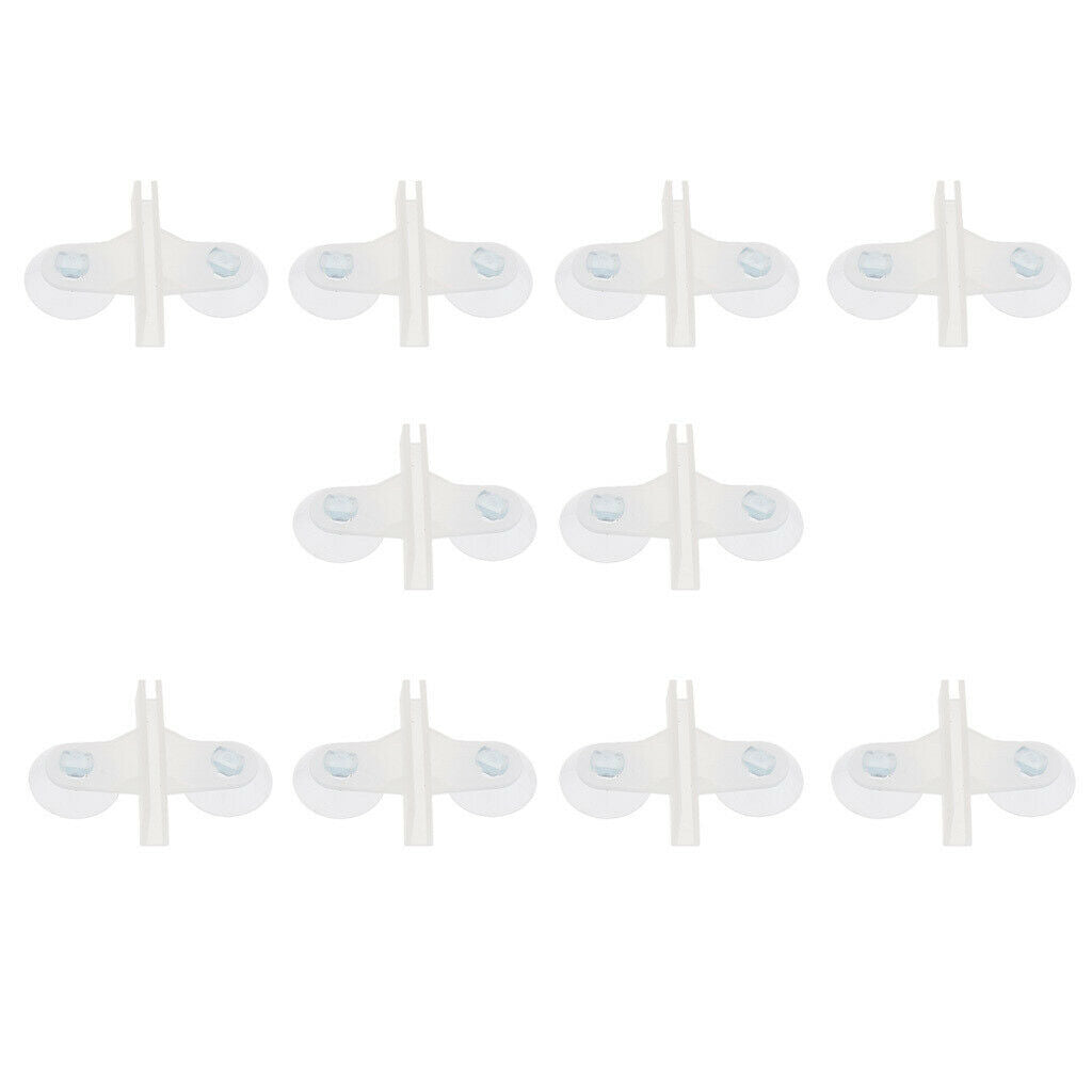 2X 10Pcs Aquarium Plastic Dual Suction Cup Clip Sucker Divider Support Holder
