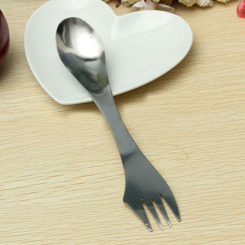 Spoon 3in1 Fork Stainless Steel Spork Cutlery Utensil Combo Kitchen Picnic Tool