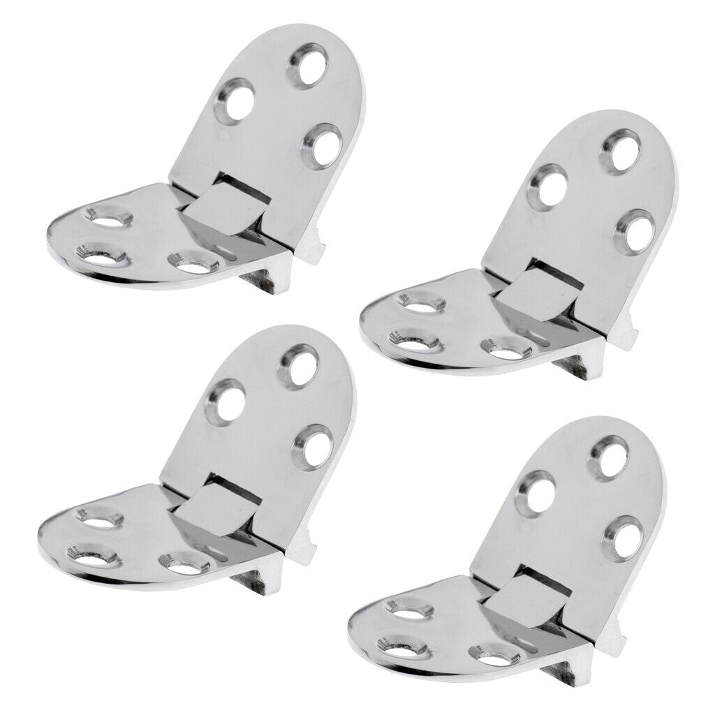 4pcs Stainless Steel Flush Strap Hinge Deck Cabin Hardware with 6 Holes