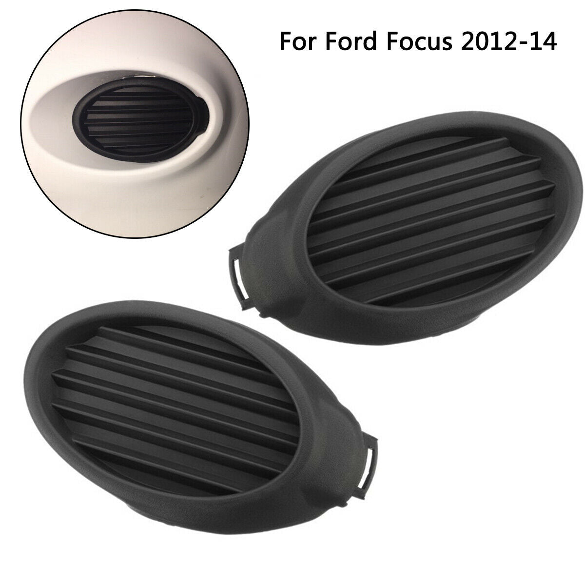 Right + Left Fog Light Vent Grille Cover For Ford Focus 2012 2013 2014 FO1038116