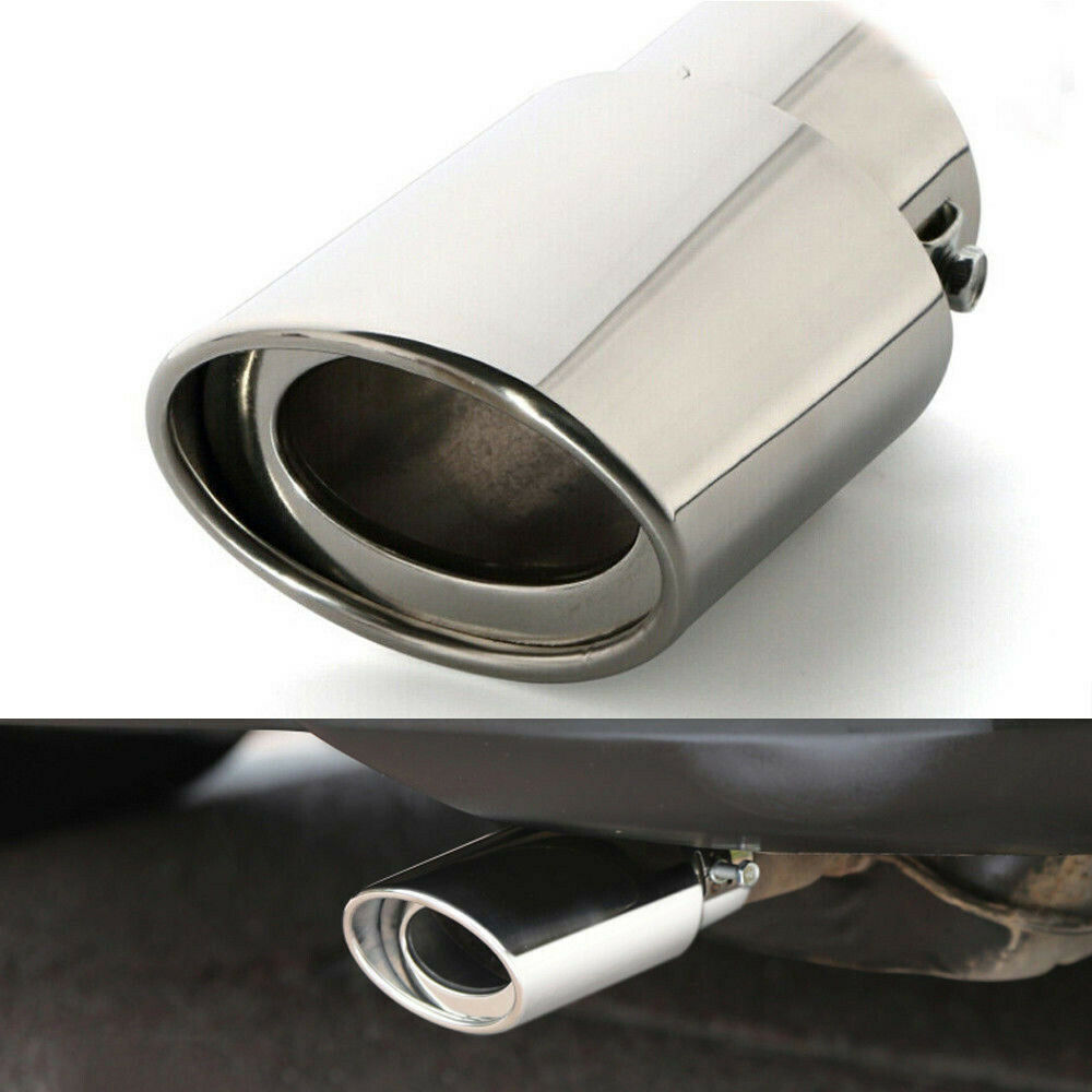 1X Universal Chrome Stainless Steel Car Exhaust Pipe Tail Muffler Tip 38-145mm