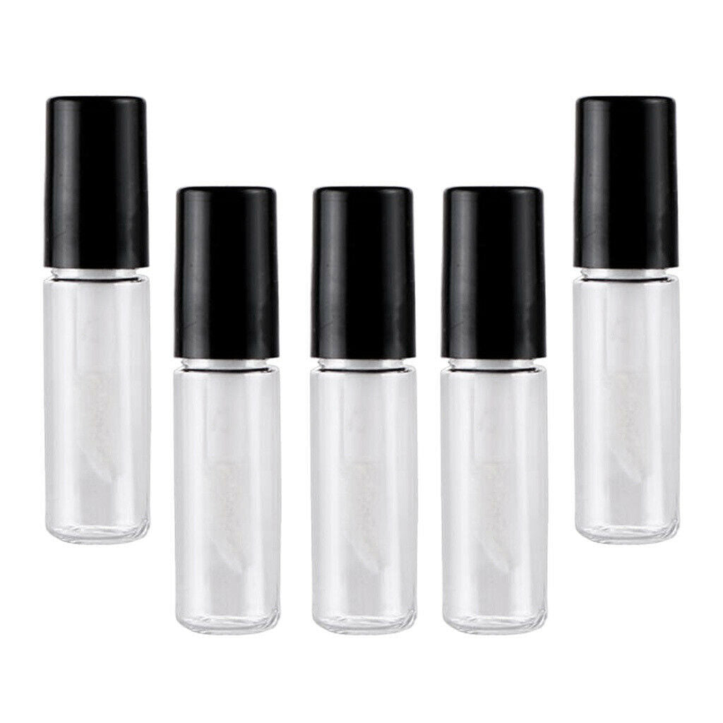 5x Empty 2ml Clear Mini Lip Gloss Tube Bottle with Wand for Lipstick Samples