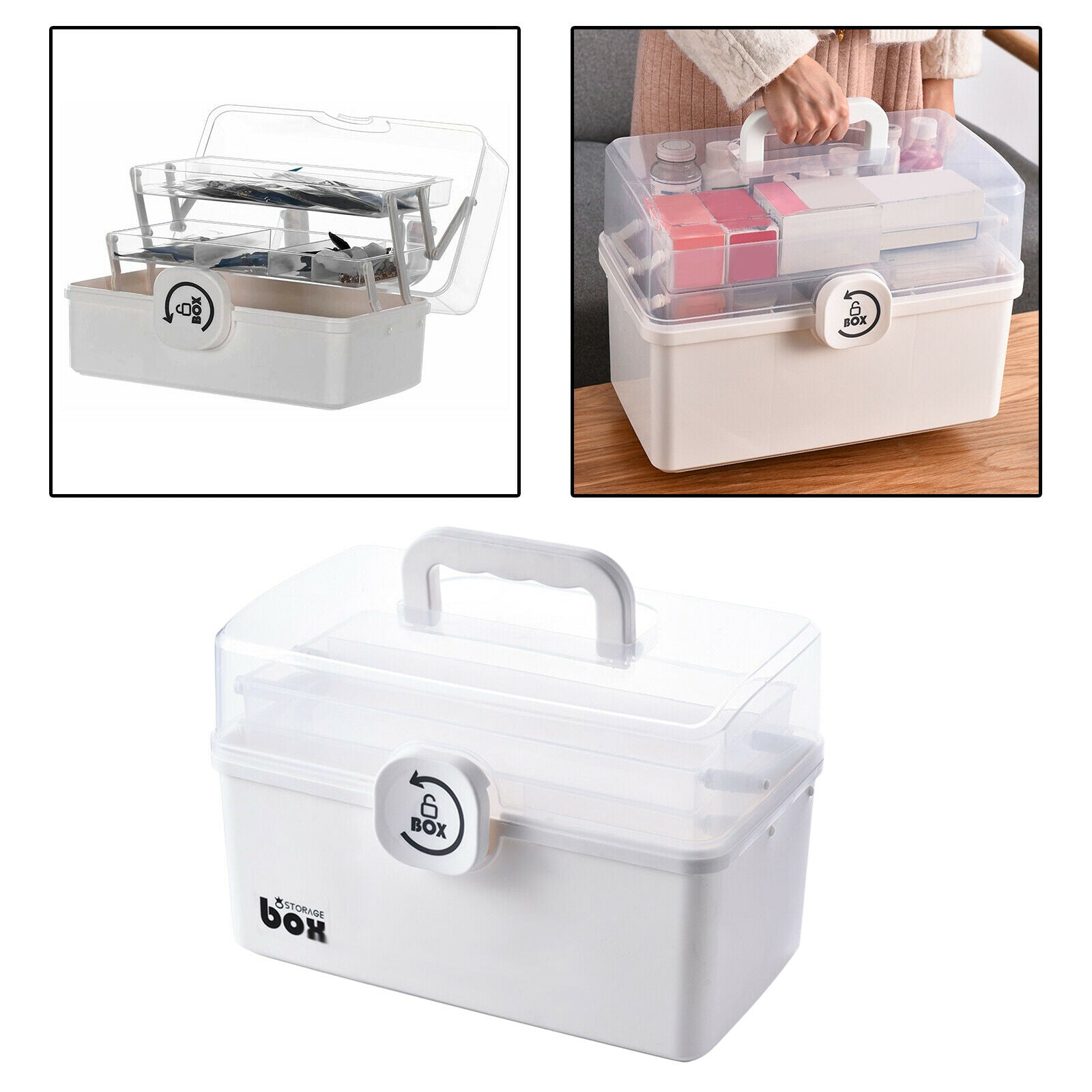 Plastic Storage Box School Arts Sewing Container Toys Organizer Kits Drawer