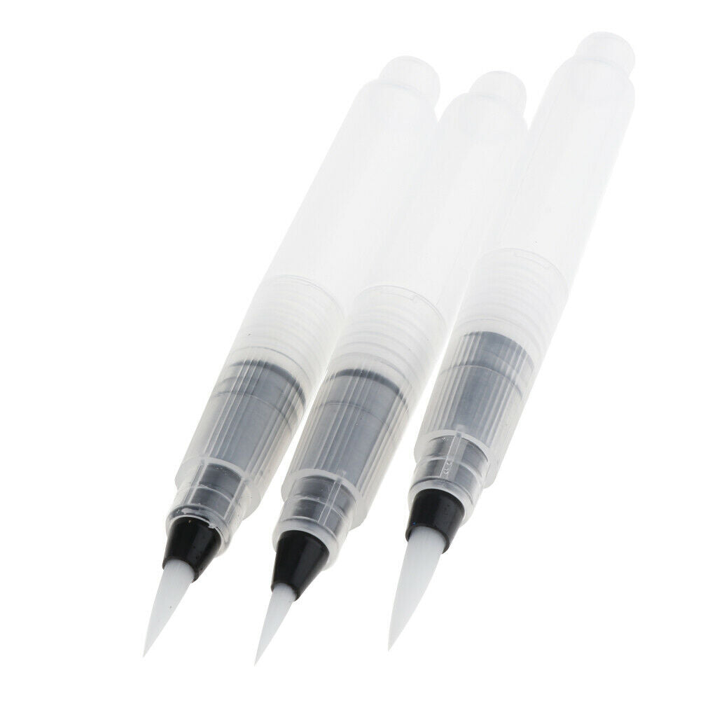 3 Pcs Refillable Brush Water Brush Ink Pen Water Color Soft