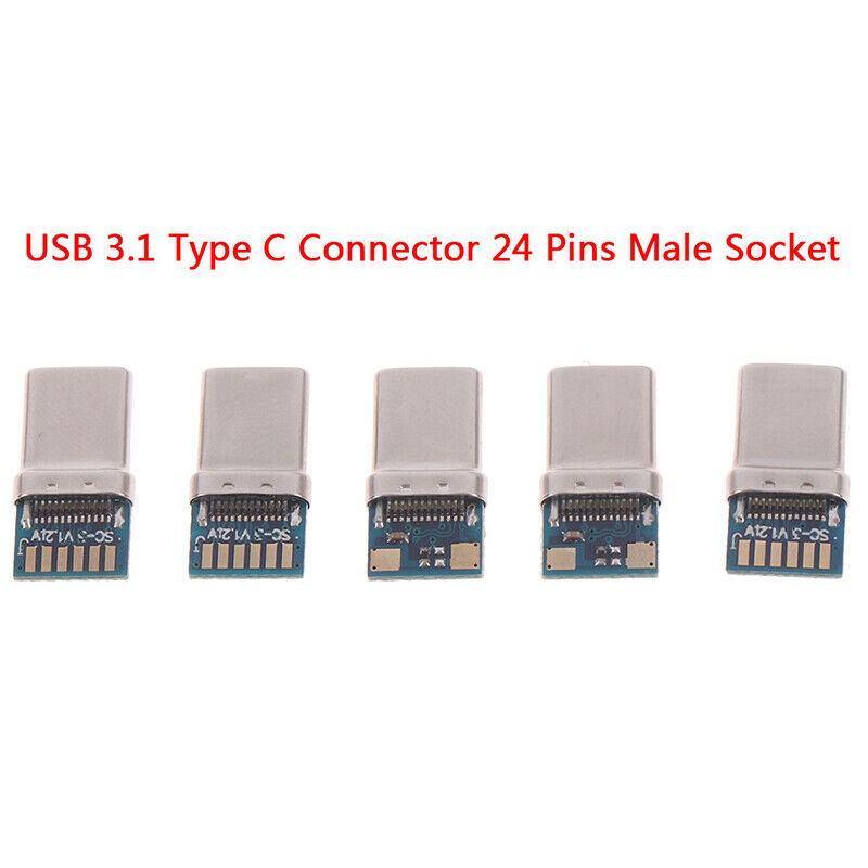 USB3.1 TypeC Connector 24Pin Male Socket Receptacle Adapter To Solder Wir.l8
